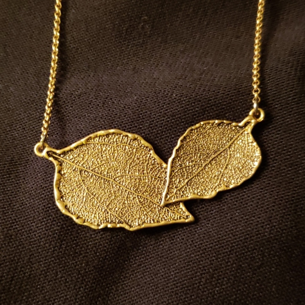 Gold leaf necklace